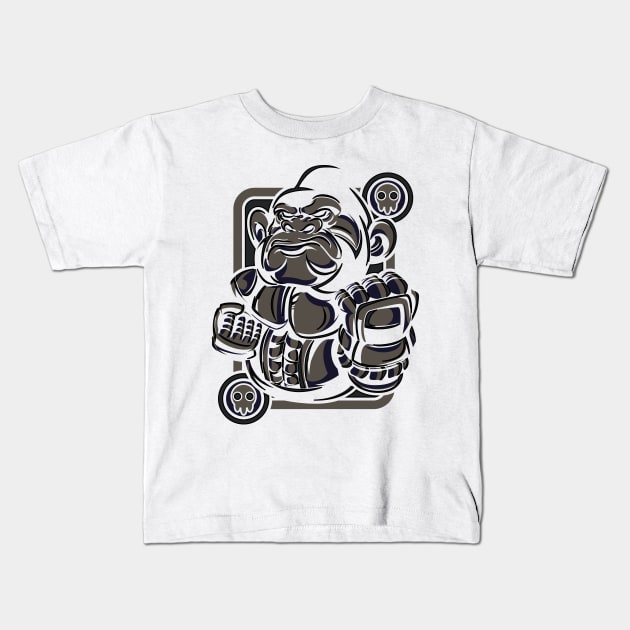 King Kong Fighter Kids T-Shirt by drx23